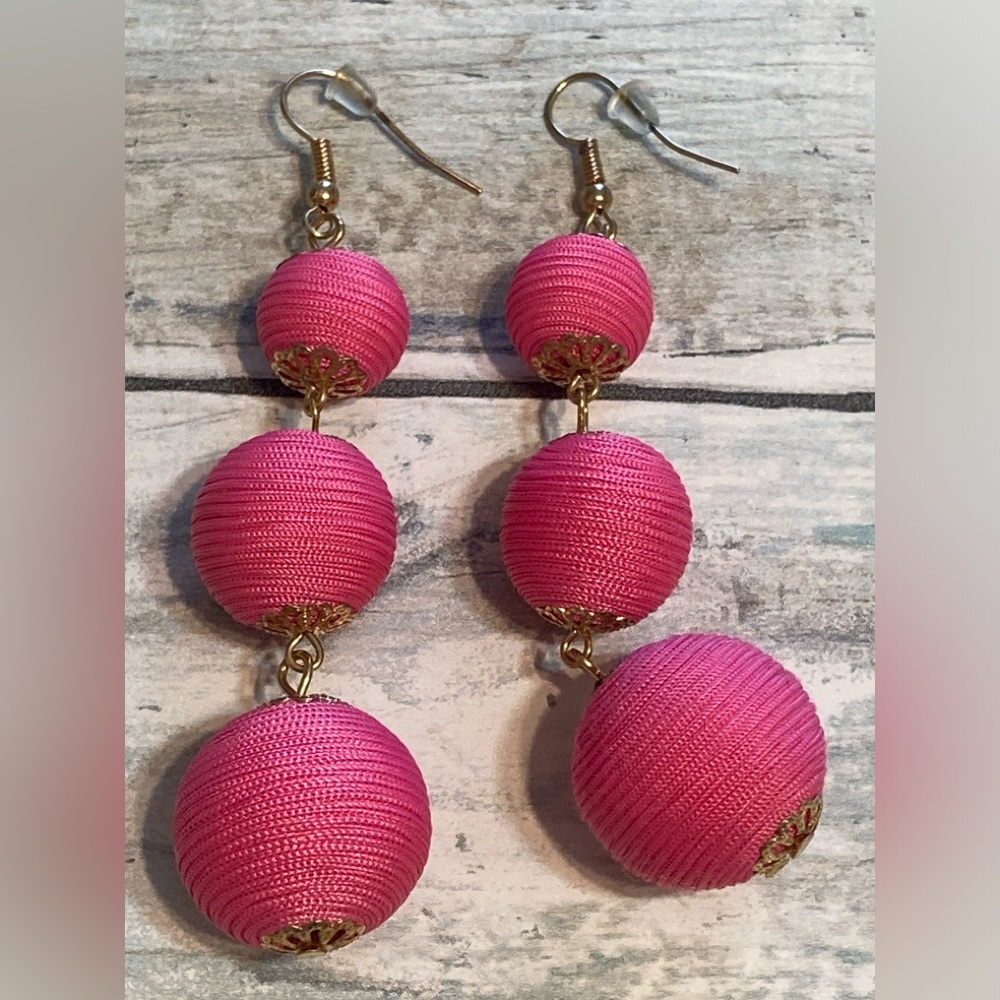BaubleBar Pink Drop‎ Dangle EARRINGS NWOT 3" Long